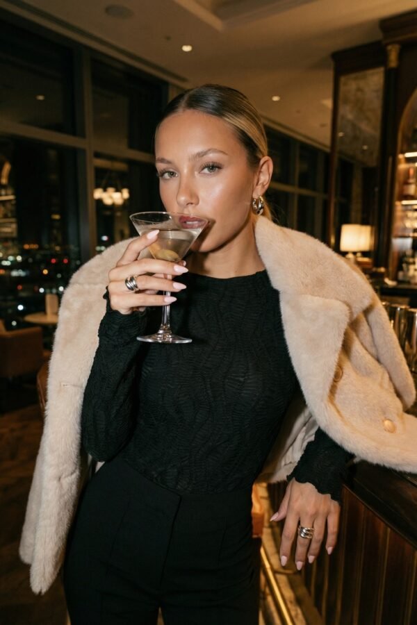 SACO JUSTINA FAUX FUR BOTONES #25056