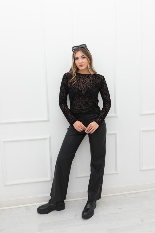 MANGA LARGA TUL VELVET ANIMAL PRINT