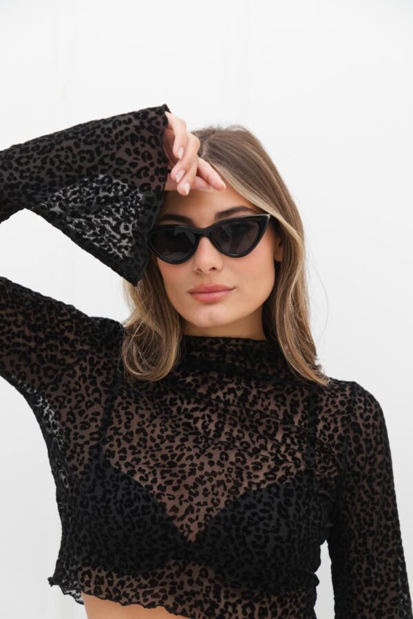 POLERA JULIETA TUL VELVET ANIMAL PRINT