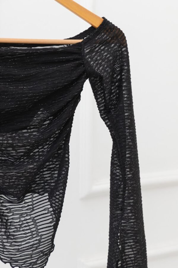 MANGA LARGA MICHELLE TUL ROSA BRILLO