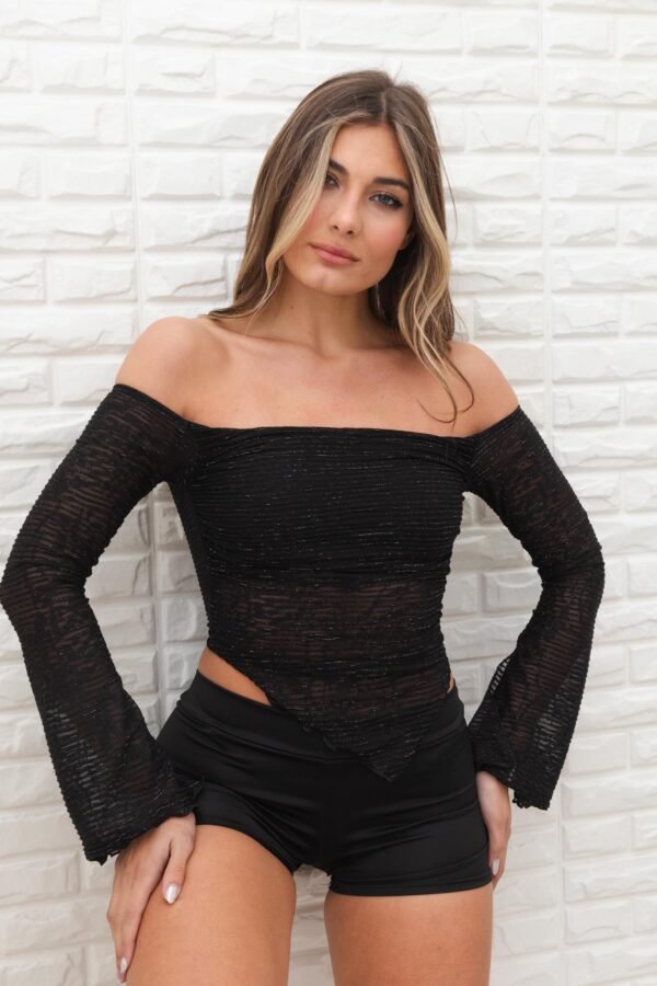 MANGA LARGA MICHELLE TUL ROSA BRILLO