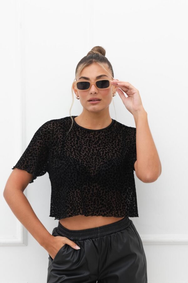 REMERA OVERSIZE TUL VELVET ANIMAL PRINT