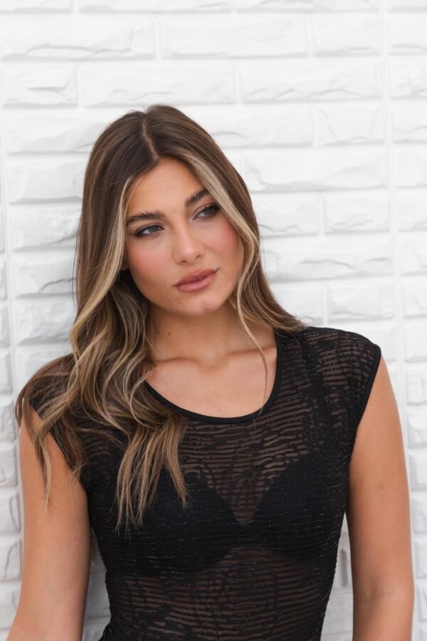 OFERTA BODY DELIA TUL ROSA BRILLOS