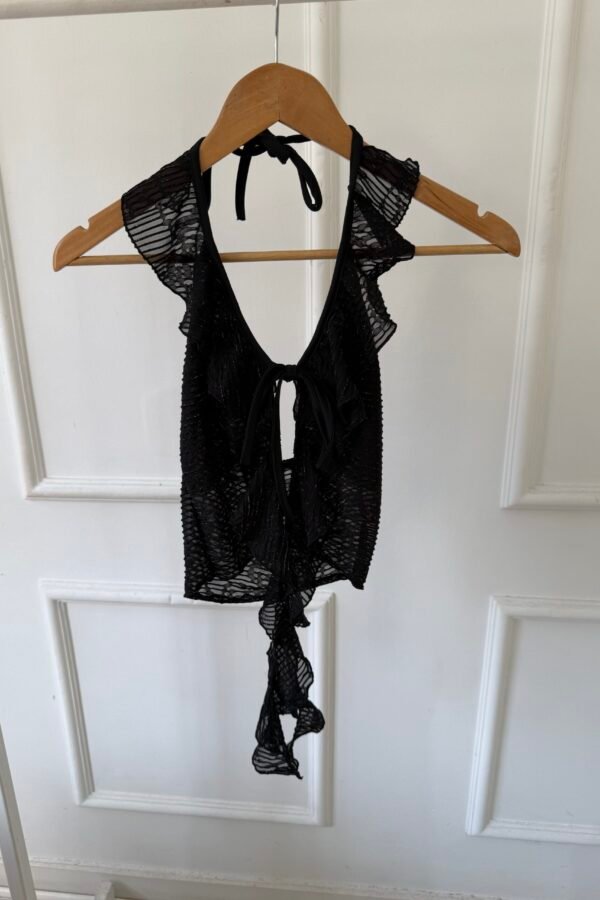 TOP MIA TUL ROSA BRILLOS