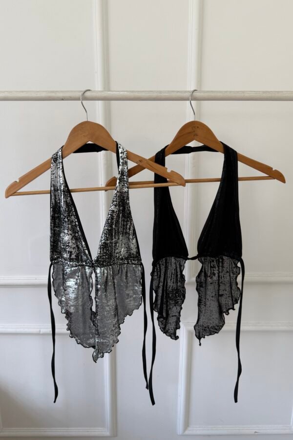 TOP JUDITH TUL METALIZADO