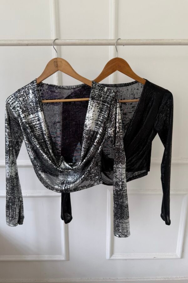 MANGA LARGA MARCELA BUCHE TUL METALIZADO