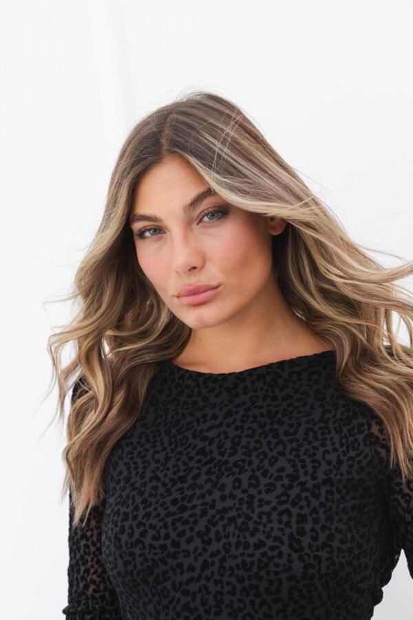 VESTIDO CORAL TUL VELVET ANIMAL PRINT