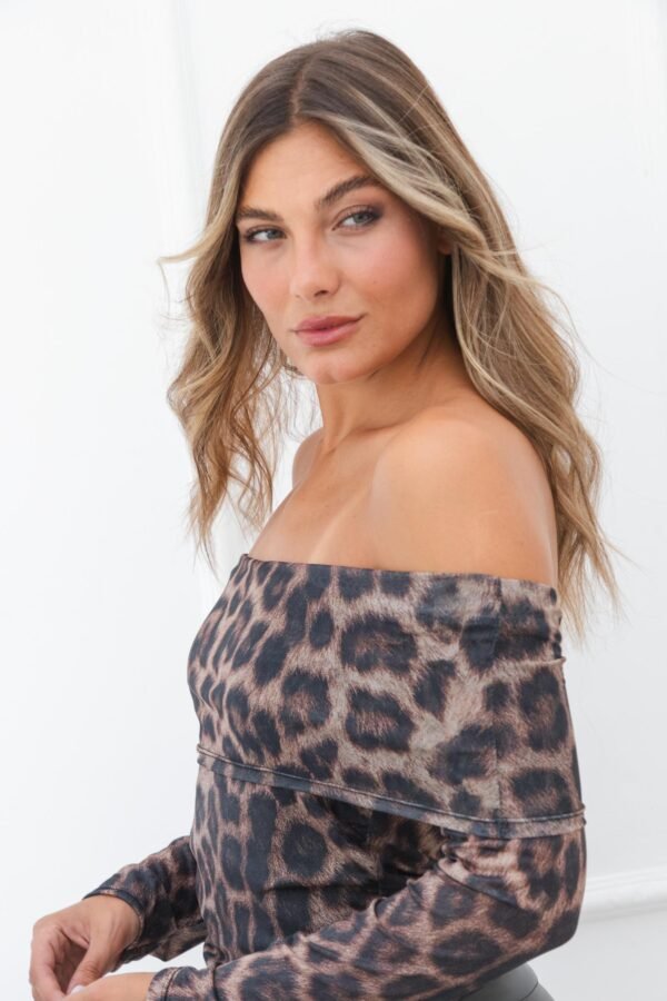 MANGA LARGA TAMARA CON FORRO TUL ANIMAL PRINT