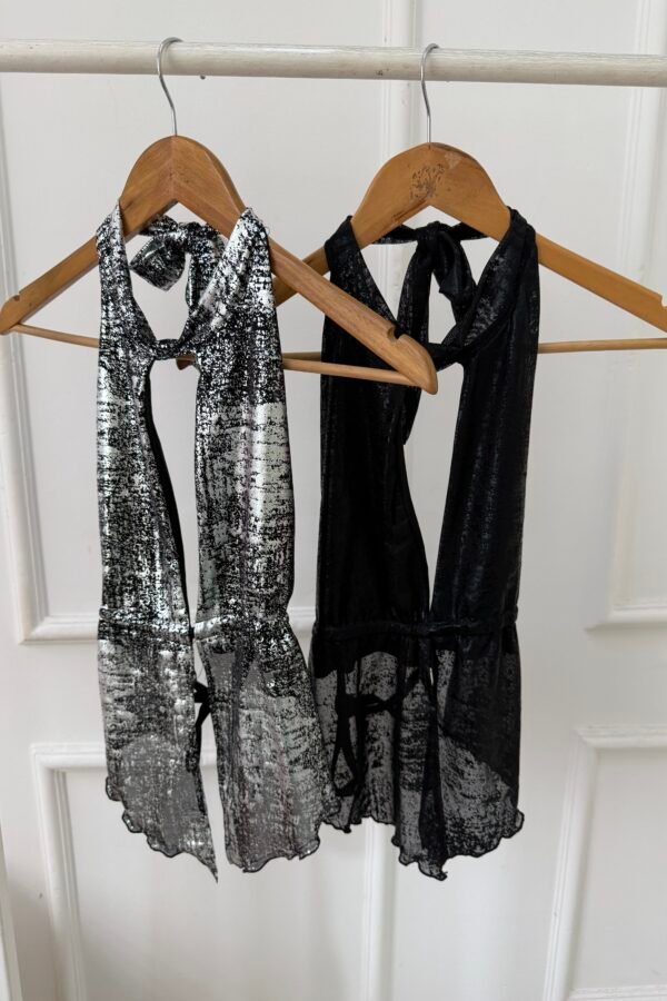 TOP FANI TUL METALIZADO