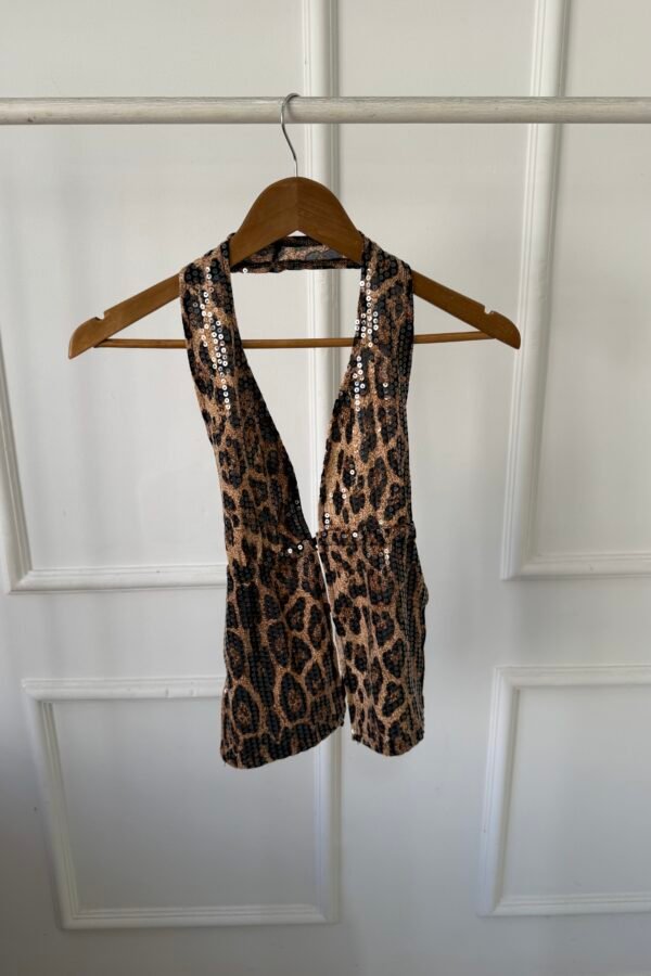 TOP LAIA ANIMAL LENTEJUELAS