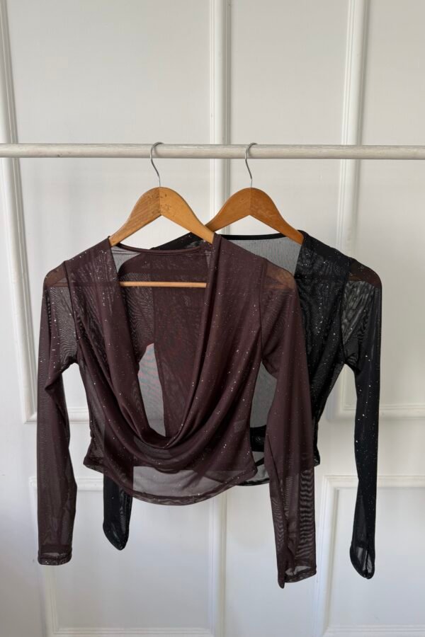 MANGA LARGA MARCELA BUCHE TUL BRILLOS