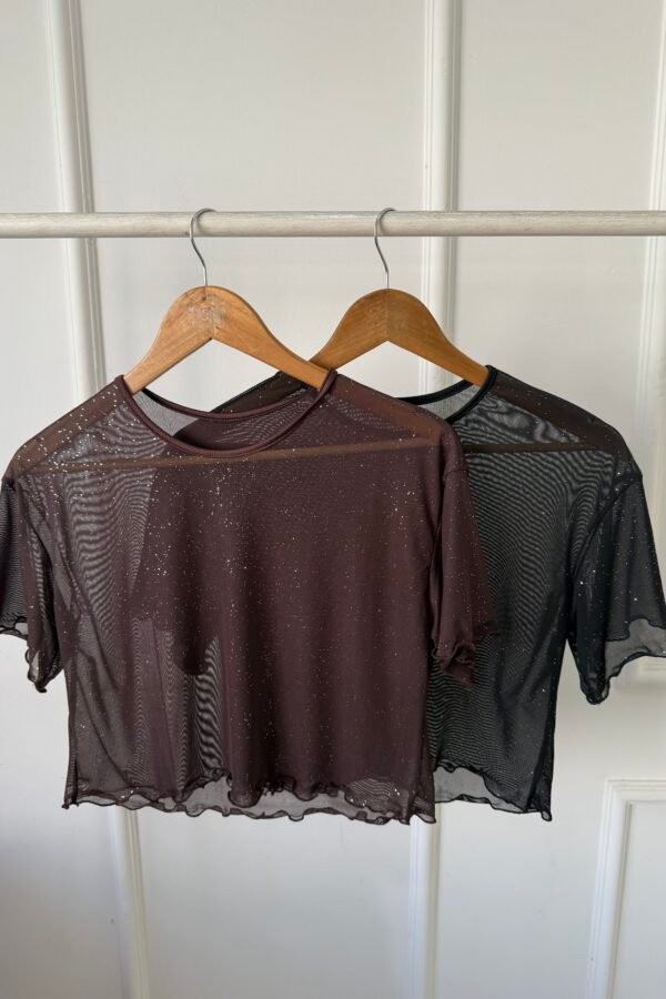 REMERA OVERSIZE TUL BRILLOS