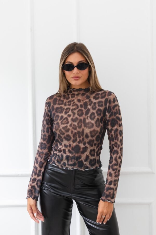 POLERA LISA TUL ANIMAL PRINT