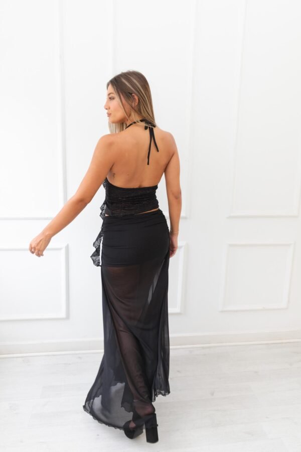 TOP MIA TUL ROSA BRILLOS