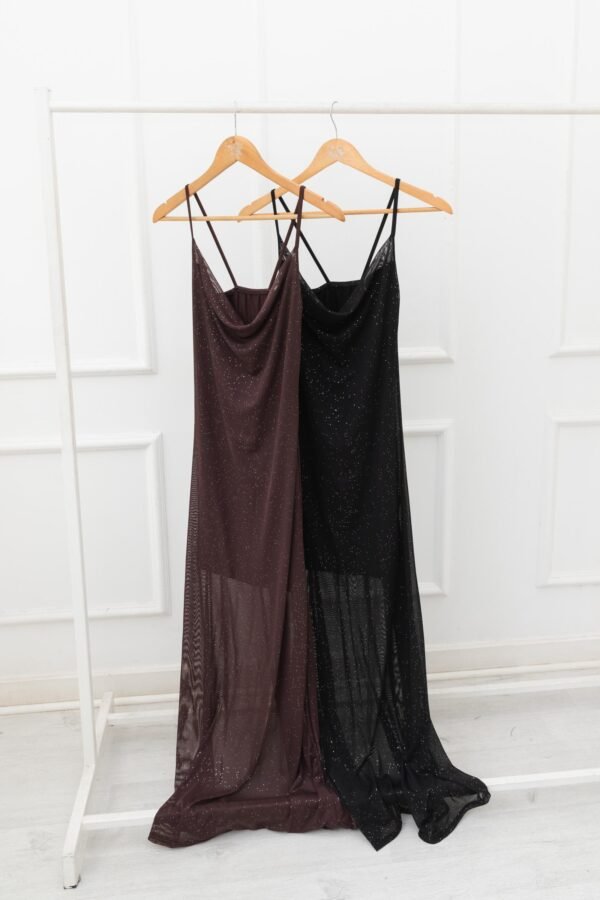 VESTIDO MERCEDES TUL BRILLOS