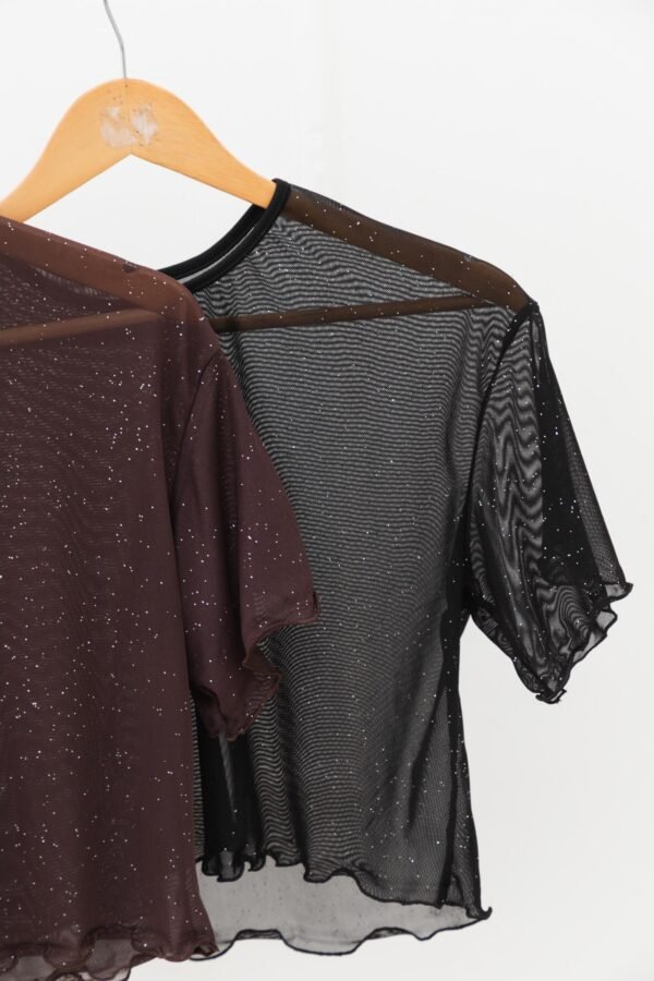 REMERA OVERSIZE TUL BRILLOS