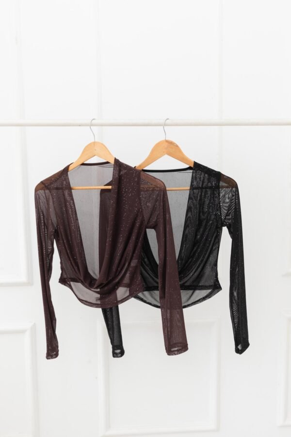 MANGA LARGA MARCELA BUCHE TUL BRILLOS