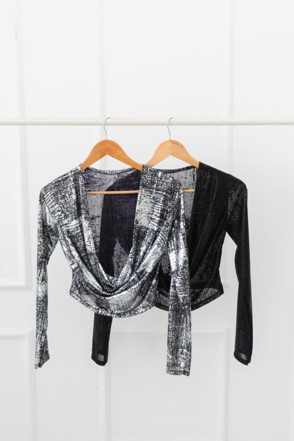 MANGA LARGA MARCELA BUCHE TUL METALIZADO