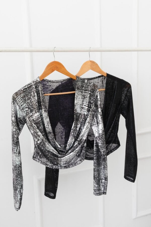 MANGA LARGA MARCELA BUCHE TUL METALIZADO