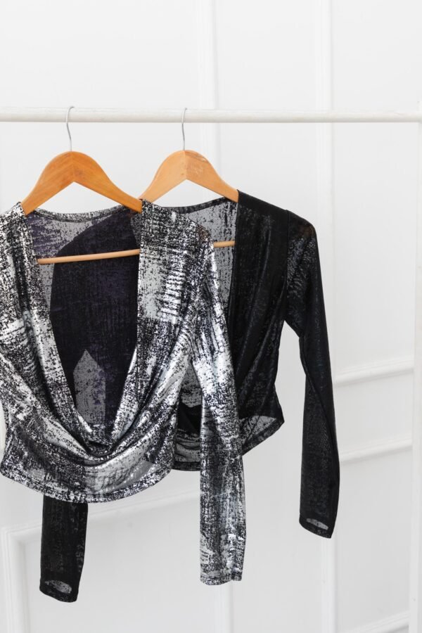 MANGA LARGA MARCELA BUCHE TUL METALIZADO