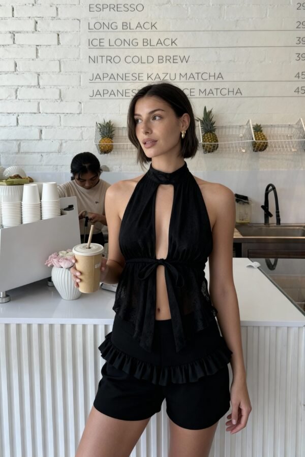 TOP FANI TUL METALIZADO