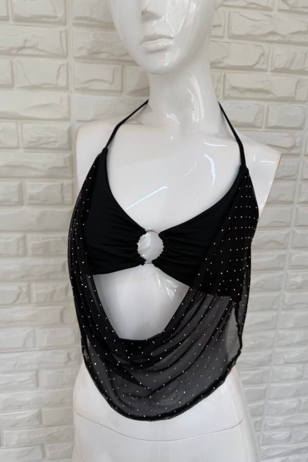 TOP REBECA TUL STRASS