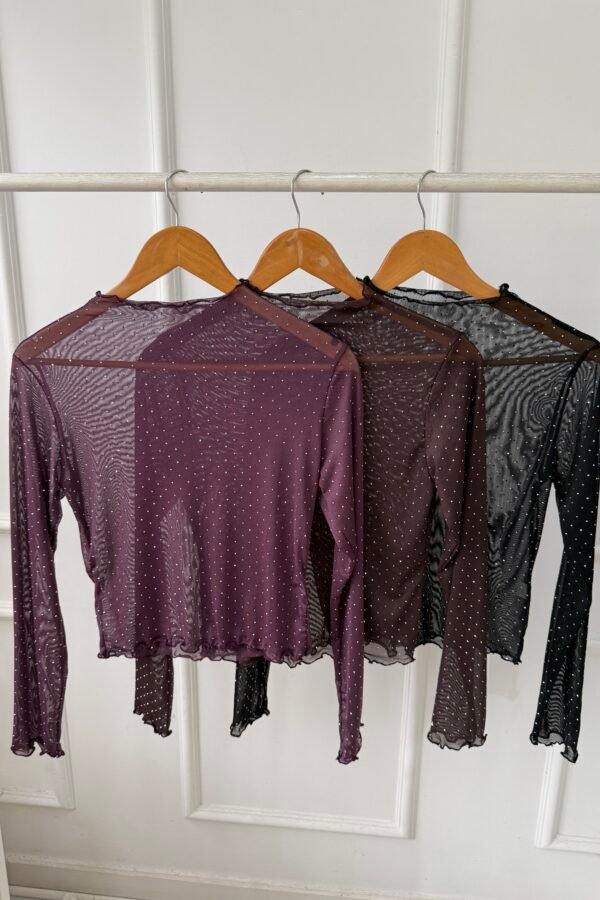 POLERA LISA TUL STRASS