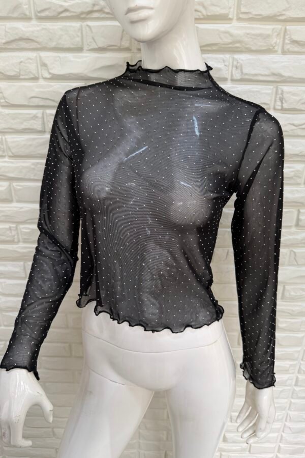 POLERA LISA TUL STRASS