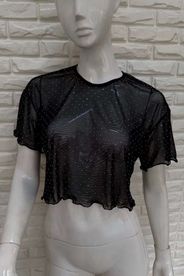 REMERA OVERSIZE TUL STRASS