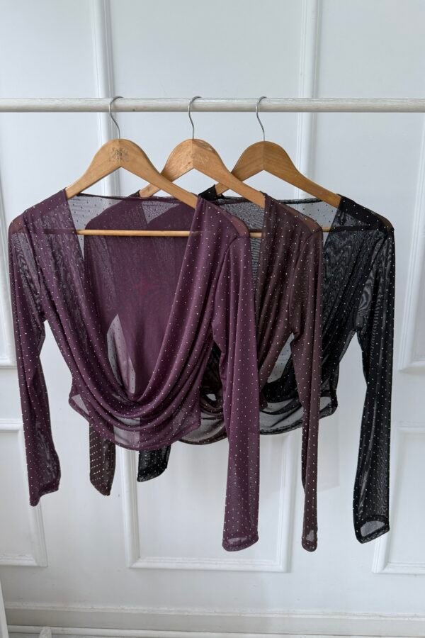 MANGA LARGA BUCHE TUL STRASS