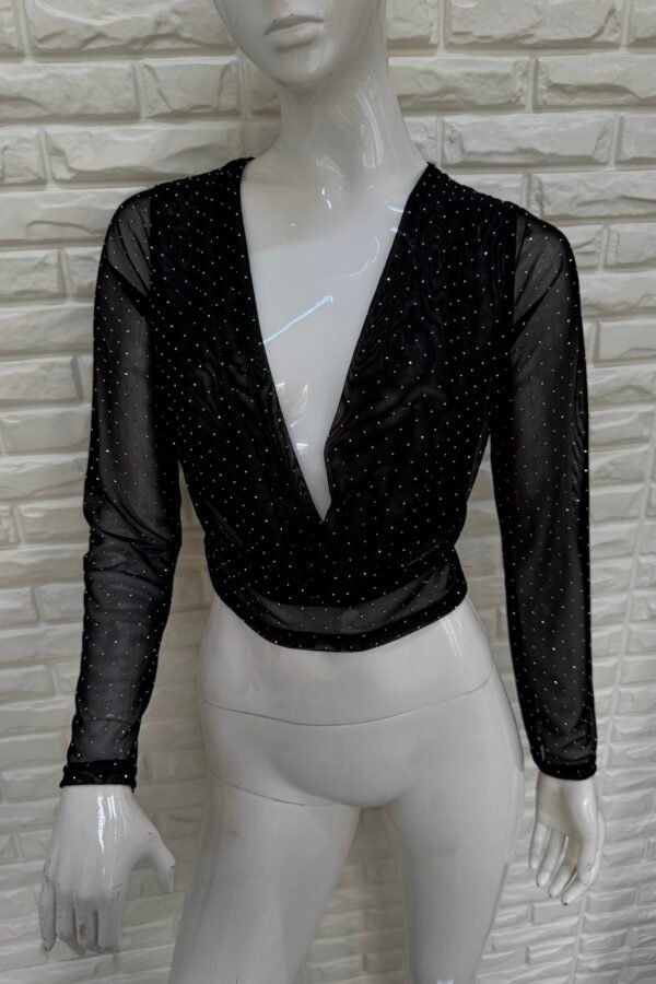 MANGA LARGA BUCHE TUL STRASS