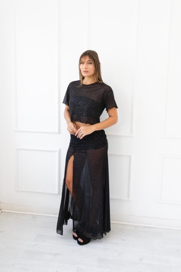 REMERA OVERSIZE TUL BRILLOS