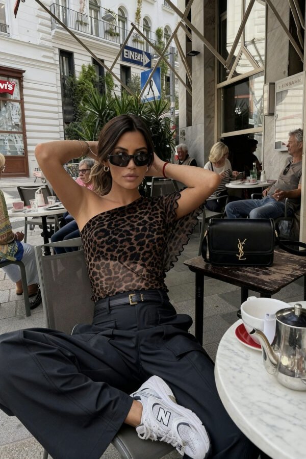 TOP RIHANA TUL ANIMAL PRINT