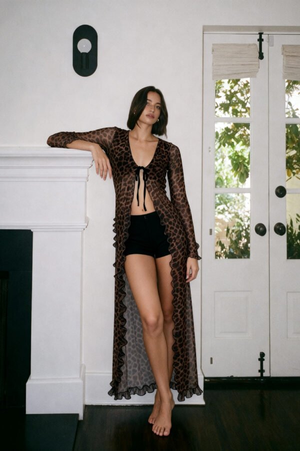 SACO LARGO EUGENIA TUL ANIMAL PRINT