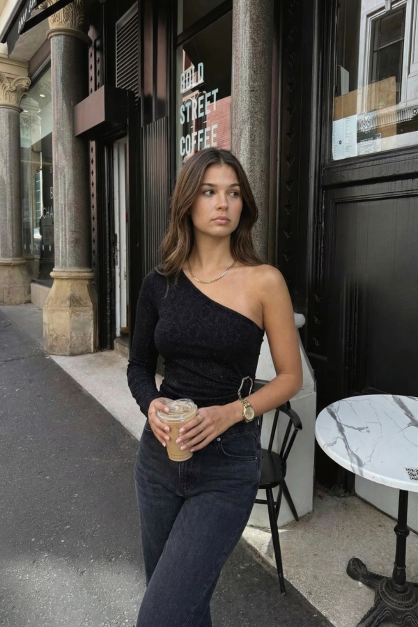 MANGA LARGA VIOLETA BRILLOS