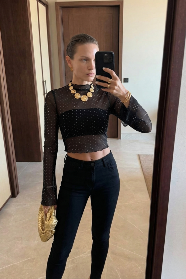 POLERA JULIETA TUL STRASS