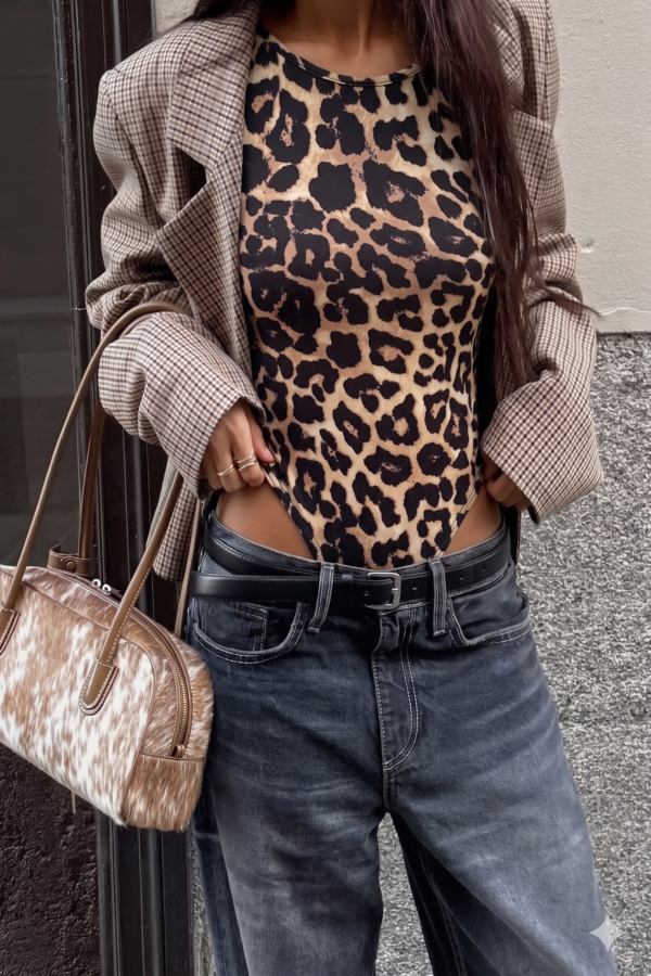 BODY IARA LYCRA ANIMAL PRINT