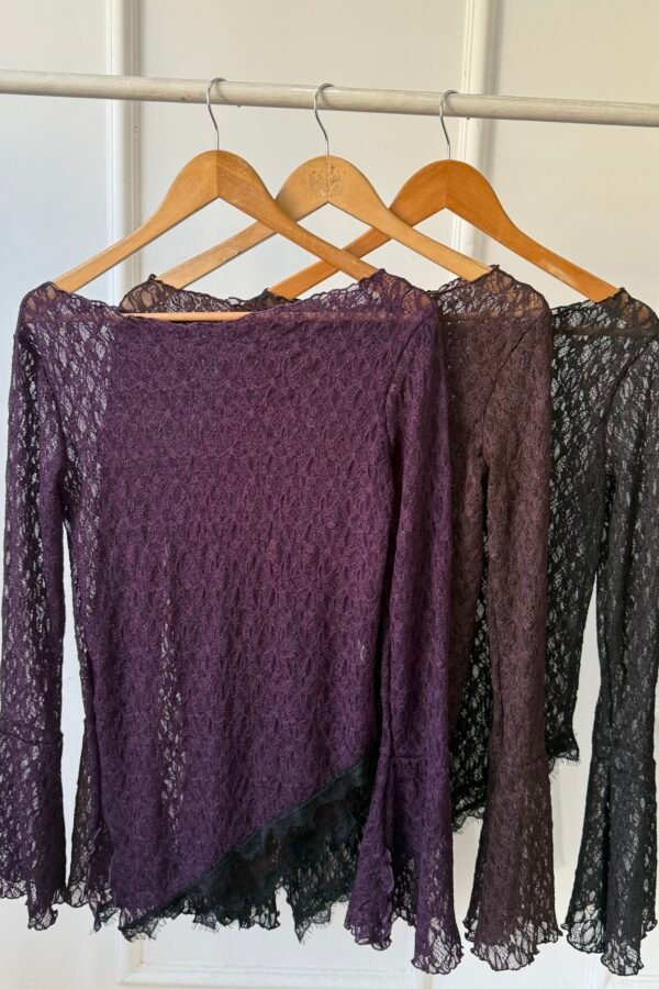 MANGA LARGA BRENDA ENCAJE CON PUNTILLA