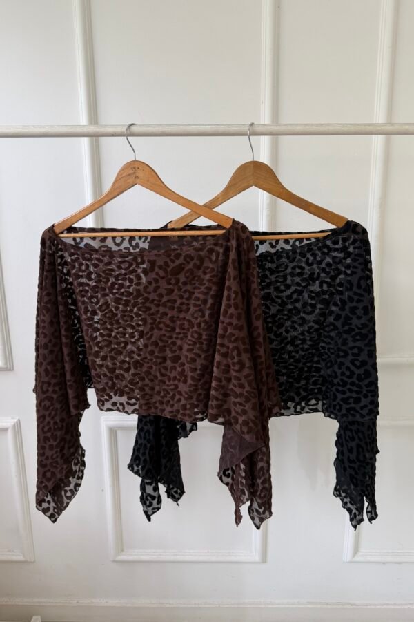 PONCHO BARBARA TUL VELVET ANIMAL PRINT