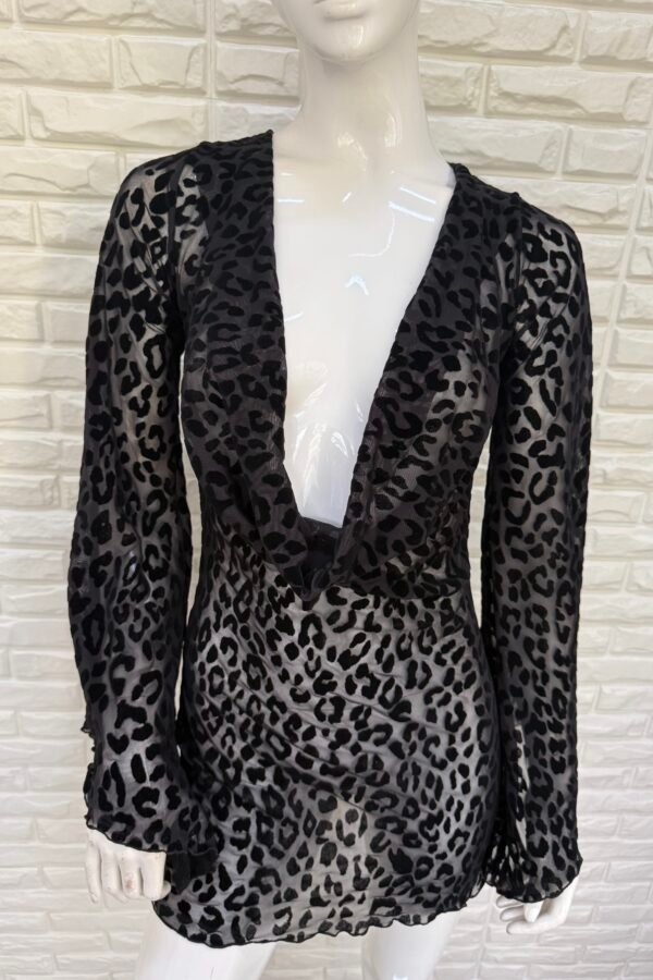 VESTIDO ELECTRA TUL VELVET ANIMAL PRINT