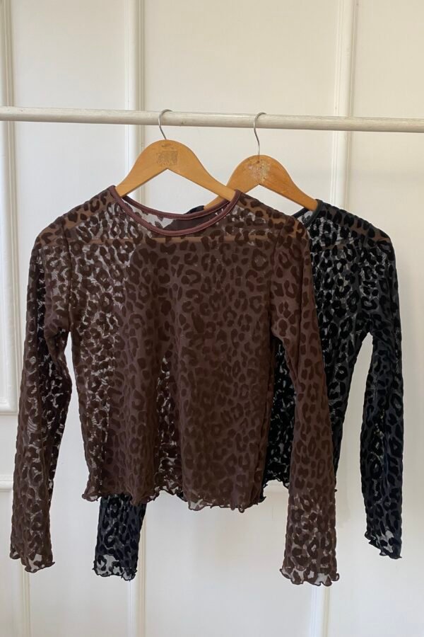 MANGA LARGA TUL VELVET ANIMAL PRINT