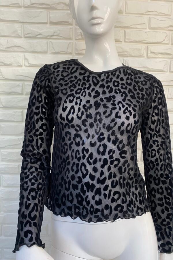 MANGA LARGA TUL VELVET ANIMAL PRINT