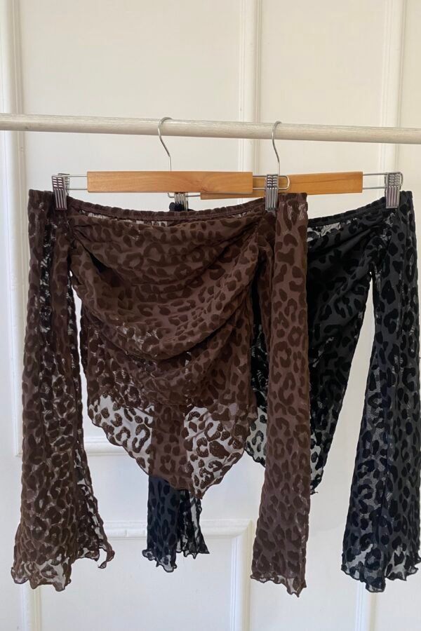 MANGA LARGA MICHELLE TUL VELVET ANIMAL PRINT