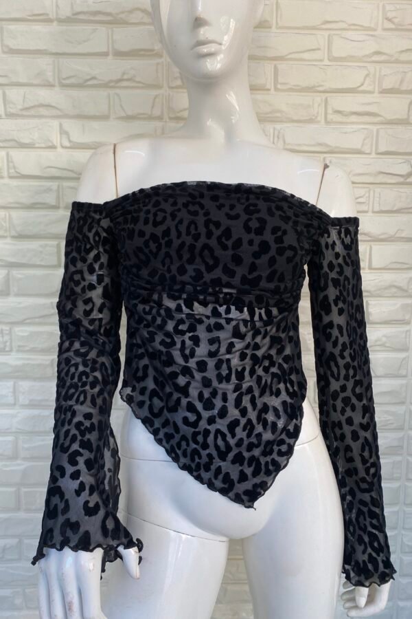 MANGA LARGA MICHELLE TUL VELVET ANIMAL PRINT