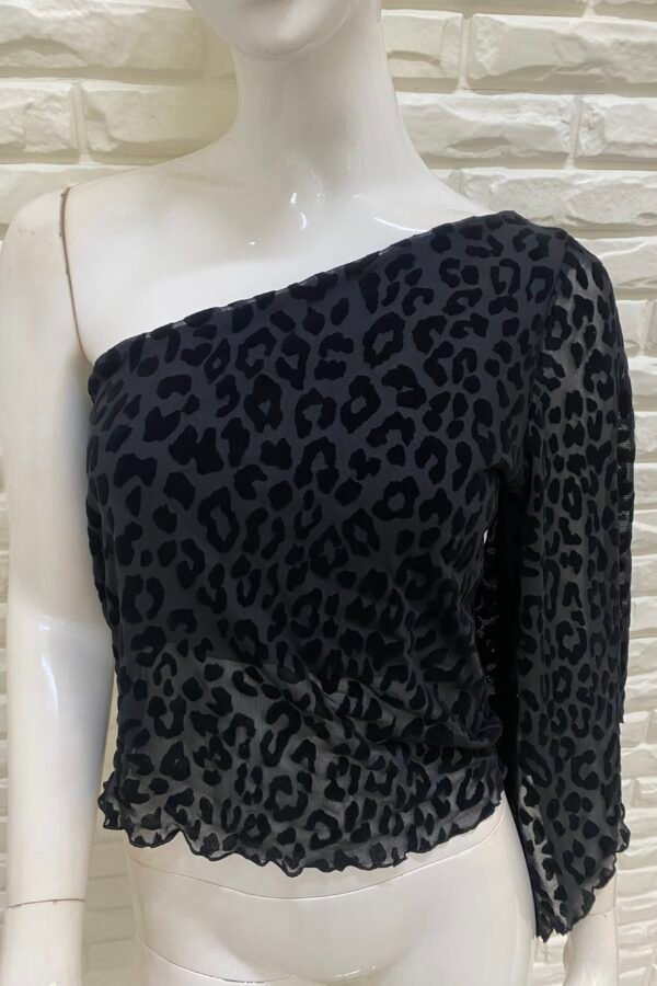 TOP RIHANA TUL VELVET ANIMAL PRINT
