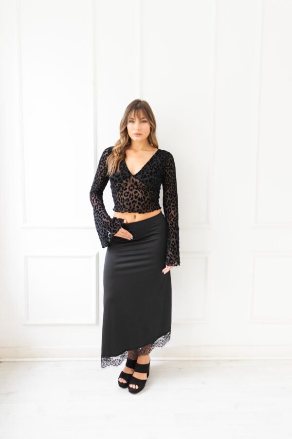 MANGA LARGA SELMA TUL VELVET ANIMAL PRINT