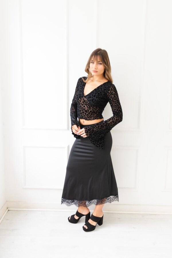 MANGA LARGA SELMA TUL VELVET ANIMAL PRINT