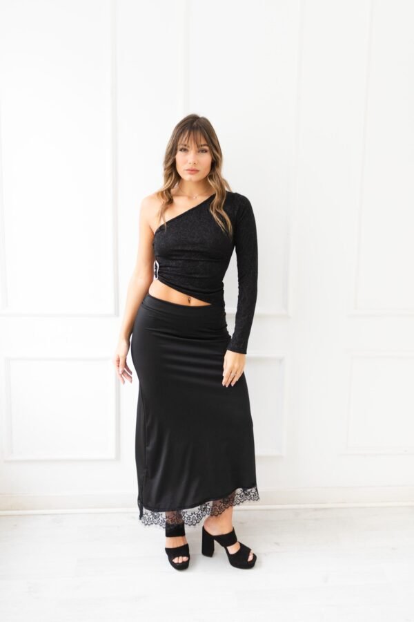 MANGA LARGA VIOLETA BRILLOS