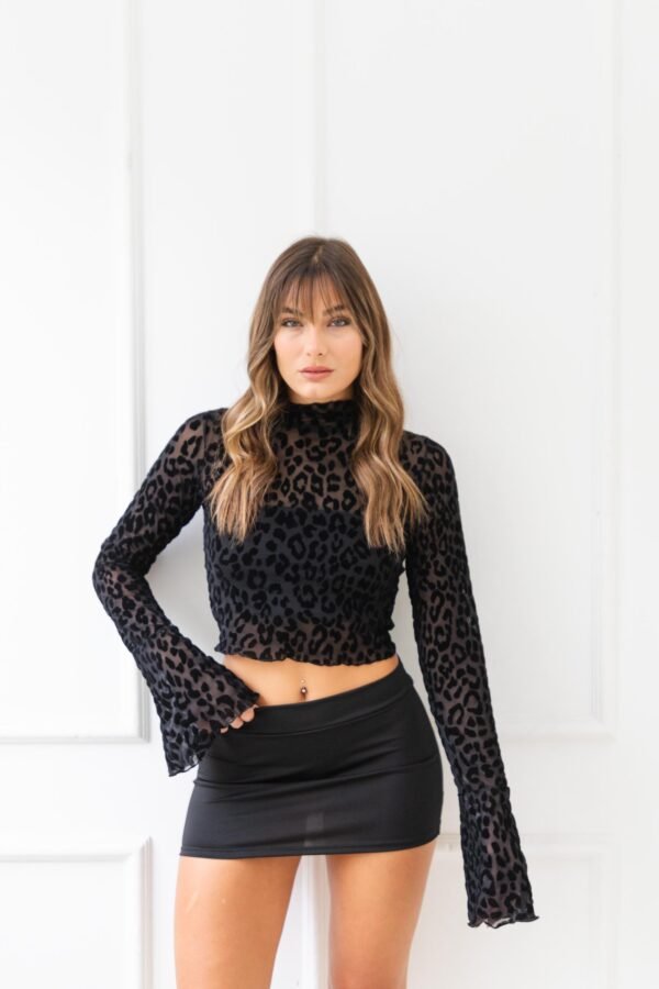 POLERA JULIETA TUL VELVET ANIMAL PRINT