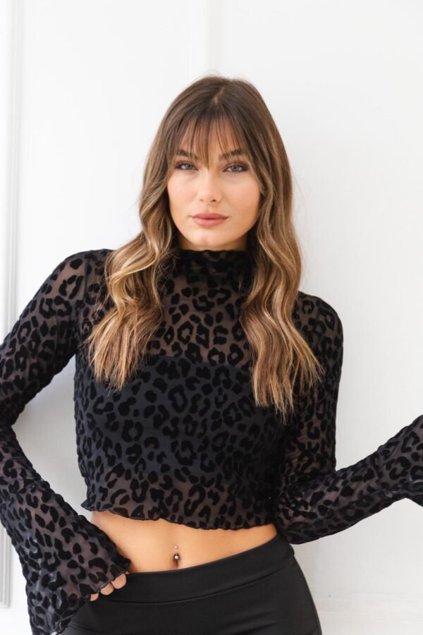 POLERA JULIETA TUL VELVET ANIMAL PRINT